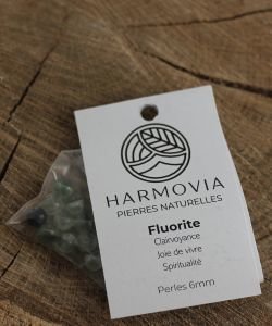 Perles Fluorite Multicolore 6mm, 1 pièce